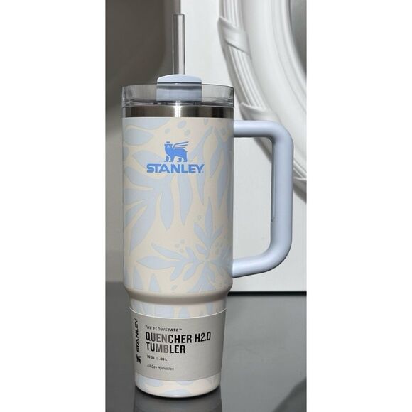Stanley Quencher H2.0 FlowState Tumbler 30oz, OCEAN PALMS - Picture 1 of 4